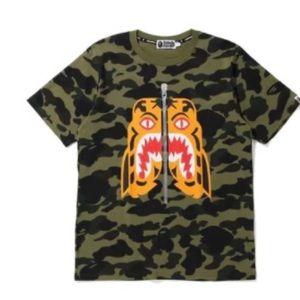Bape Tiger 1st Green Camo Tee # A Bathing Ape